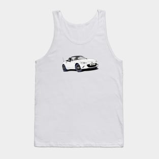 White Mazda Miata MX-5 Roadster Tank Top